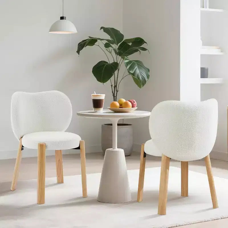 Jolie chaise décorative avec dossier Cœur, tabouret en tissu Teddy pour coiffeuse, bureau, chambre, salle à manger et salon