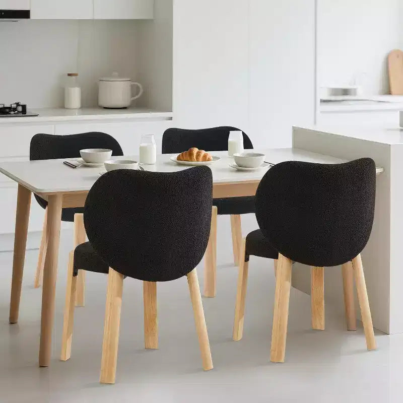 Jolie chaise décorative avec dossier Cœur, tabouret en tissu Teddy pour coiffeuse, bureau, chambre, salle à manger et salon