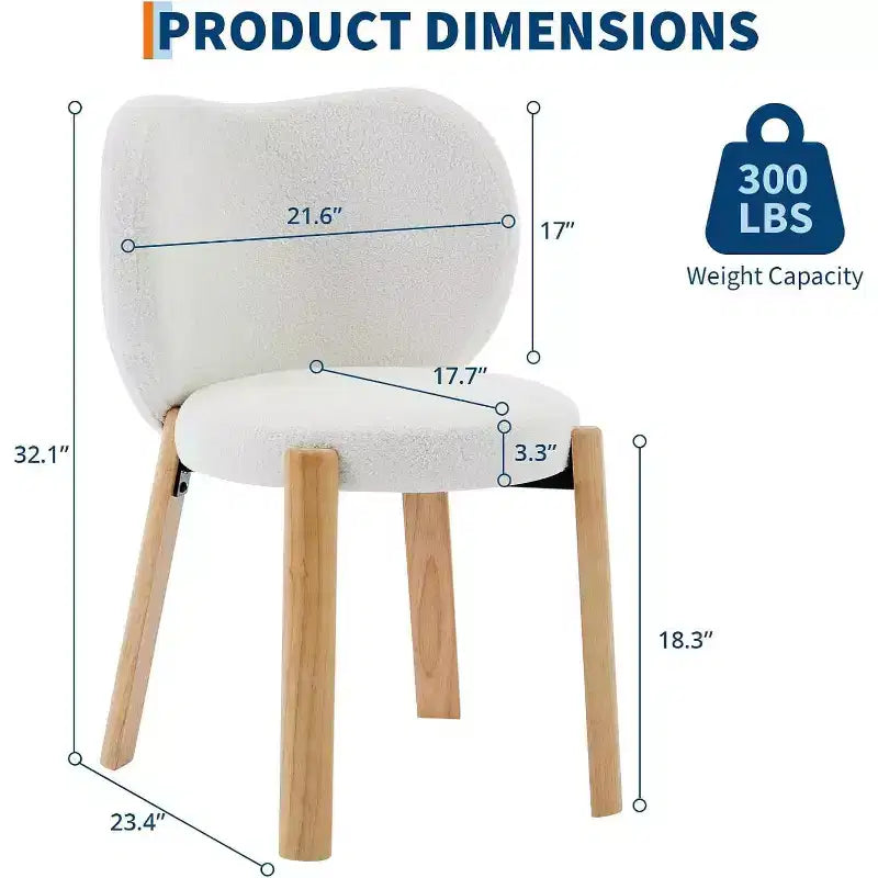 Jolie chaise décorative avec dossier Cœur, tabouret en tissu Teddy pour coiffeuse, bureau, chambre, salle à manger et salon