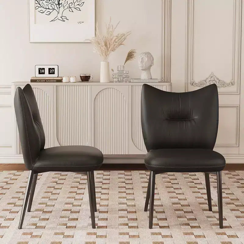 Chaise de salle à manger moderne en cuir microfibre de 19,29 po