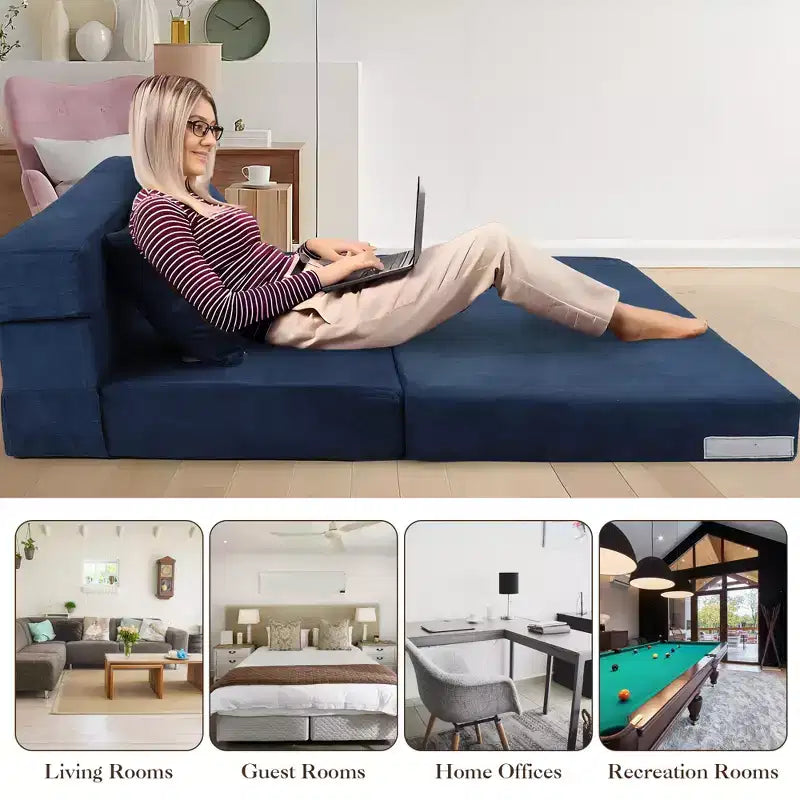 Canapé-lit pliable avec oreiller, matelas de canapé pliant convertible