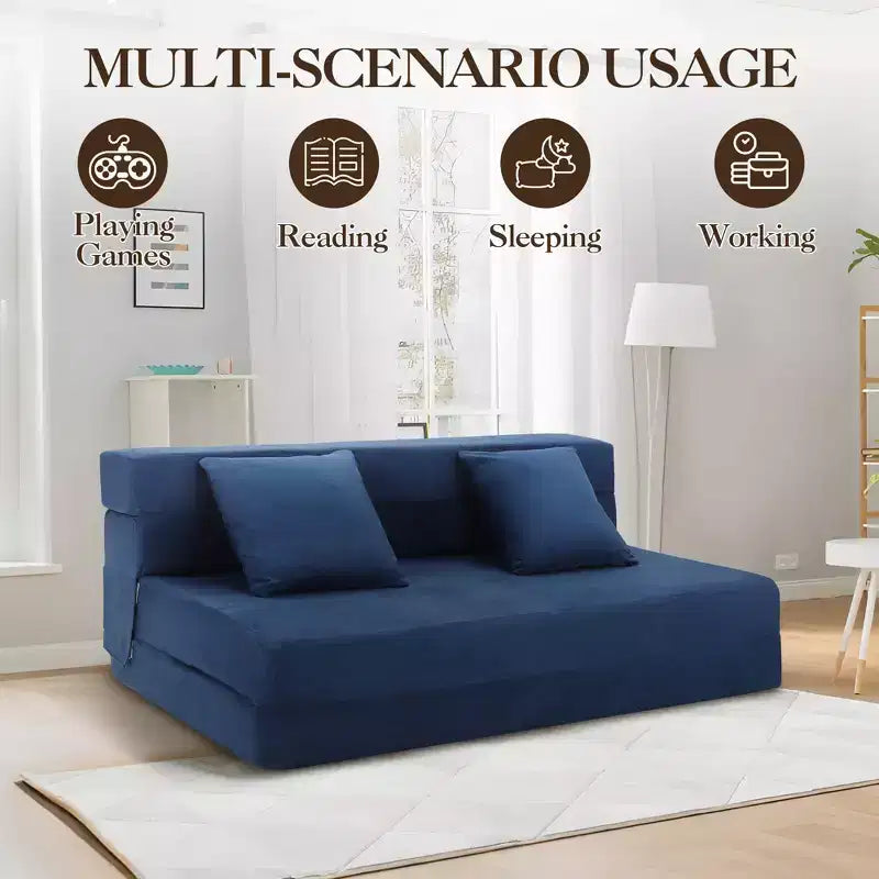 Canapé-lit pliable avec oreiller, matelas de canapé pliant convertible