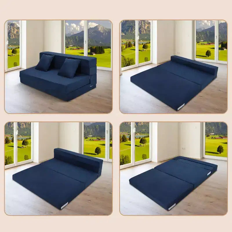 Canapé-lit pliable avec oreiller, matelas de canapé pliant convertible