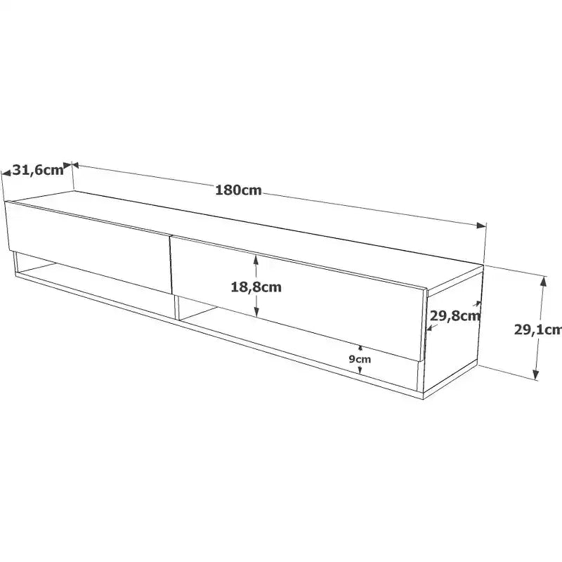 Meuble TV Console de divertissement avec étagères de rangement et portes