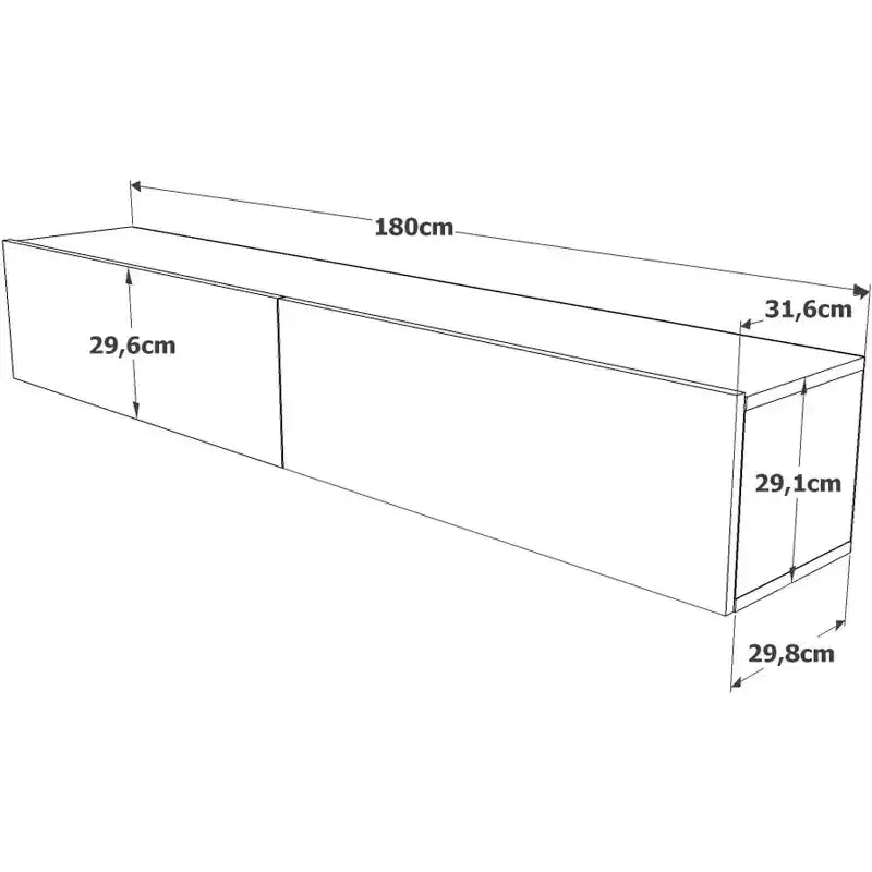 Meuble TV Console de divertissement avec étagères de rangement et portes