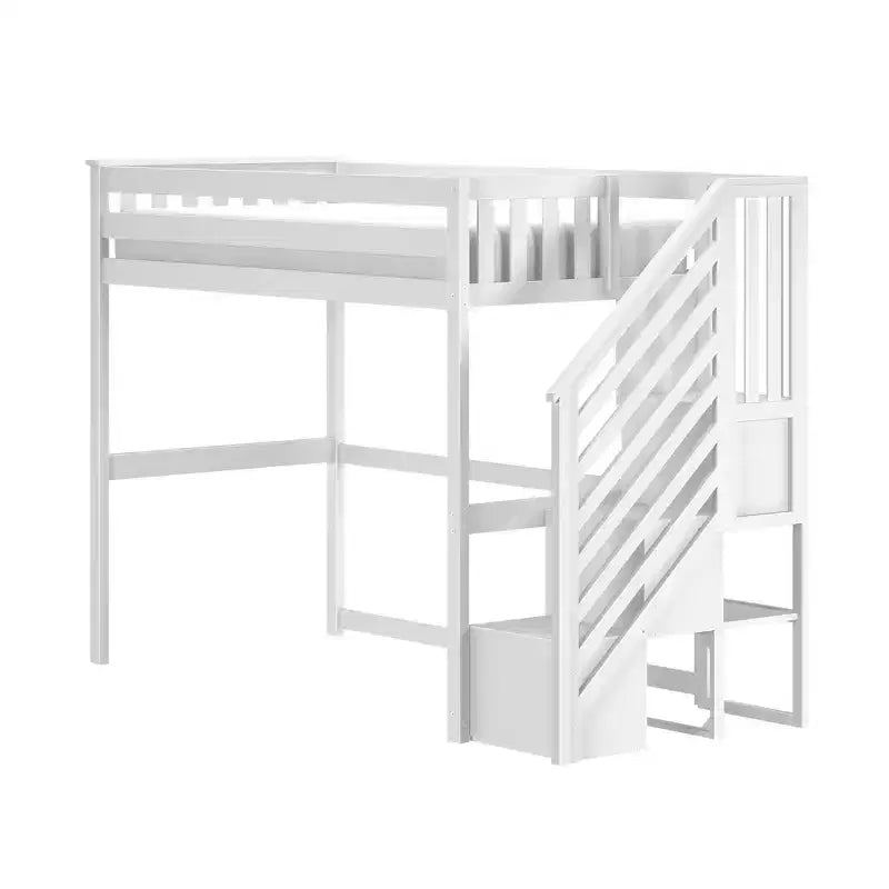 Lit mezzanine double classique avec escalier