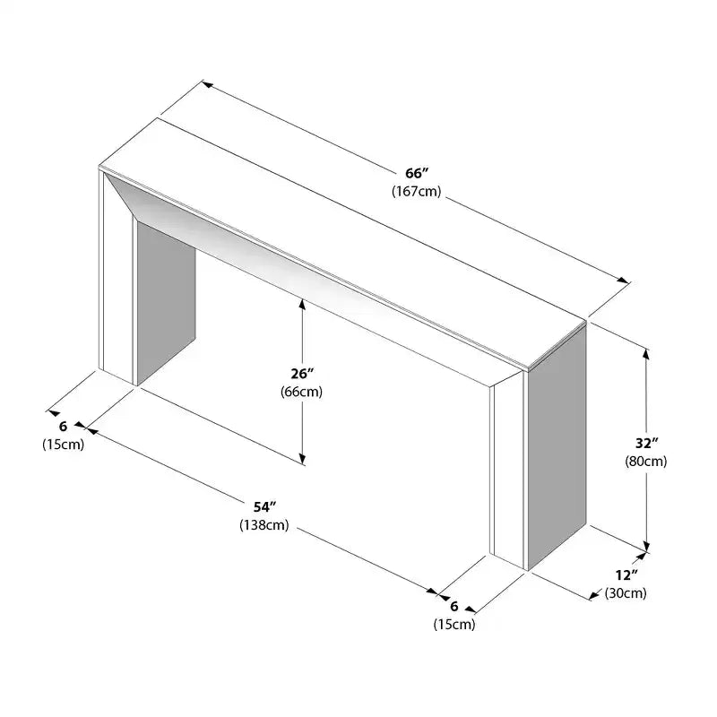 Table d'extrémité grand format rustique (66 po / 1676 mm)