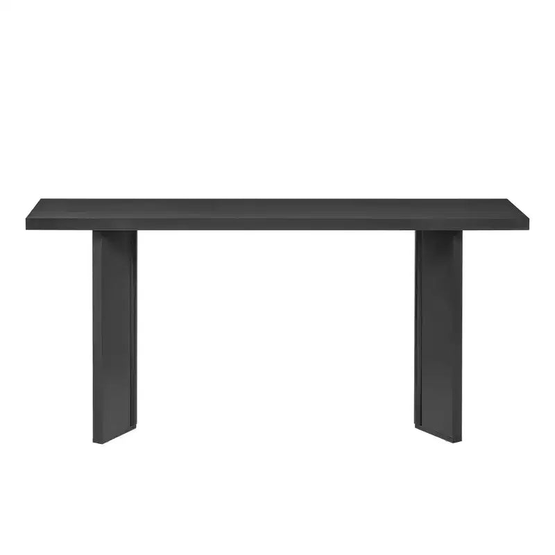 Console minimaliste en bois avec pieds géométriques, Table d'entrée en bois de style ferme pour le salon et l'entrée