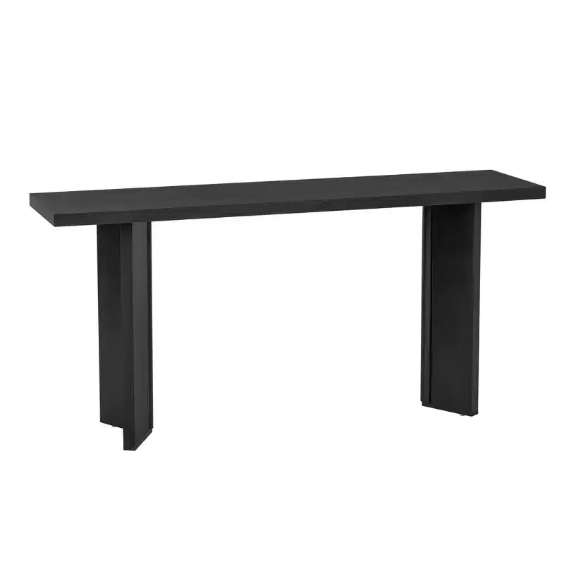 Console minimaliste en bois avec pieds géométriques, Table d'entrée en bois de style ferme pour le salon et l'entrée