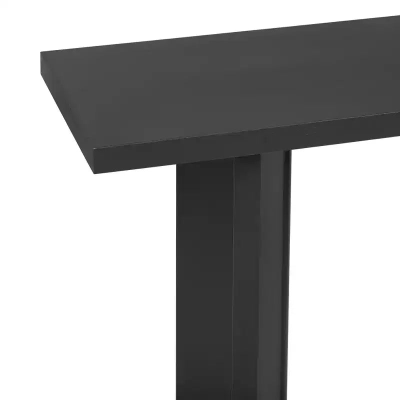 Console minimaliste en bois avec pieds géométriques, Table d'entrée en bois de style ferme pour le salon et l'entrée