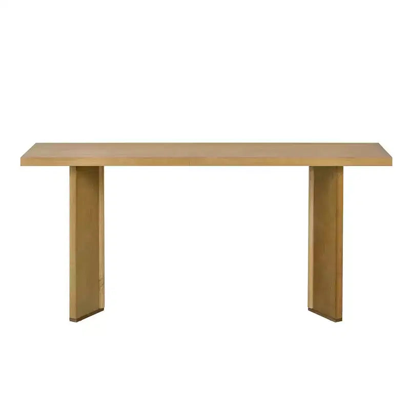 Console minimaliste en bois avec pieds géométriques, Table d'entrée en bois de style ferme pour le salon et l'entrée