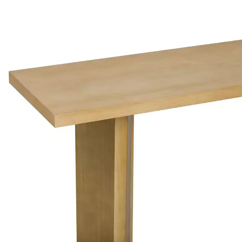 Console minimaliste en bois avec pieds géométriques, Table d'entrée en bois de style ferme pour le salon et l'entrée
