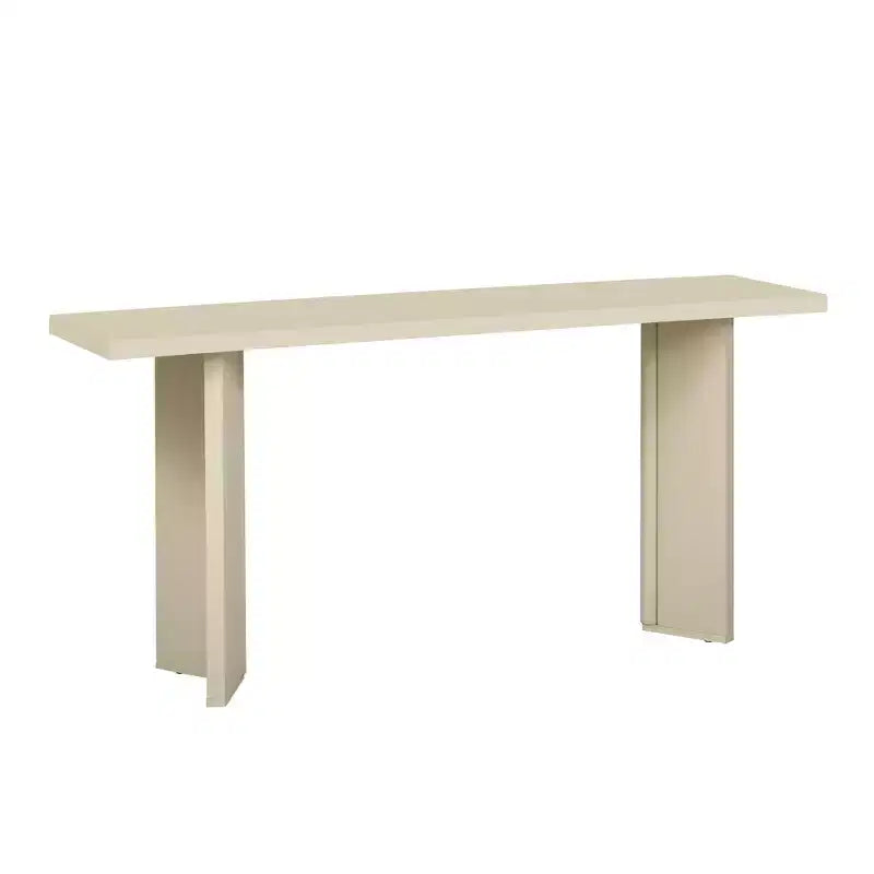 Console minimaliste en bois avec pieds géométriques, Table d'entrée en bois de style ferme pour le salon et l'entrée
