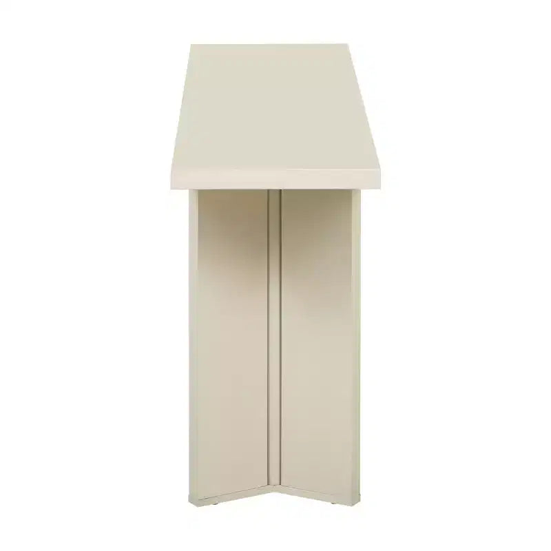 Console minimaliste en bois avec pieds géométriques, Table d'entrée en bois de style ferme pour le salon et l'entrée