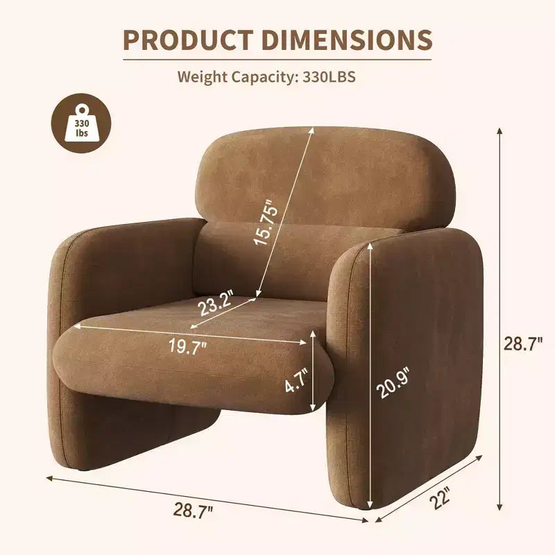 Fauteuil d'appoint moderne, Fauteuil de salon à ossature bois, Fauteuil de lecture confortable pour Salon, Chambre à coucher, Appartement, Coin