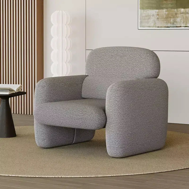 Modern Accent Chair, Wood Frame Sofa Chair, Comfortable Reading Armchair for Living Room, Bedroom, Apartment, Corner