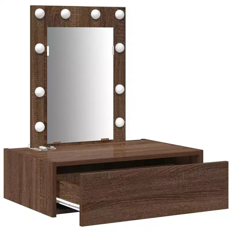 Coiffeuse moderne et minimaliste, élégante avec miroir clair et tiroirs de rangement intelligents pour l'organisation quotidienne