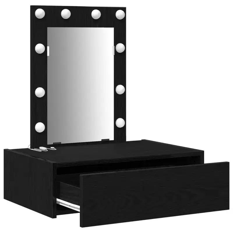 Coiffeuse moderne et minimaliste, élégante avec miroir clair et tiroirs de rangement intelligents pour l'organisation quotidienne