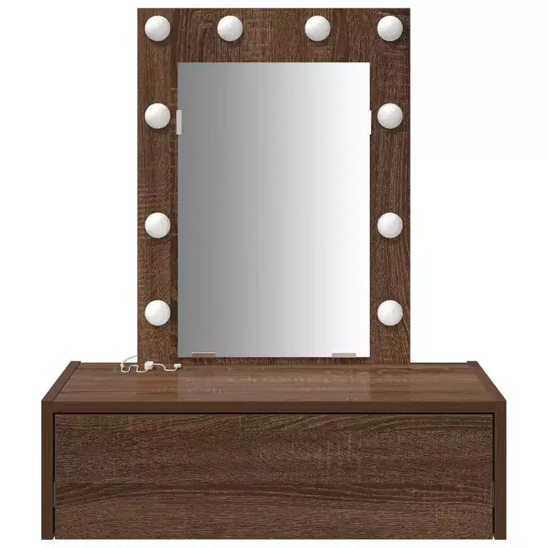 Coiffeuse moderne et minimaliste, élégante avec miroir clair et tiroirs de rangement intelligents pour l'organisation quotidienne