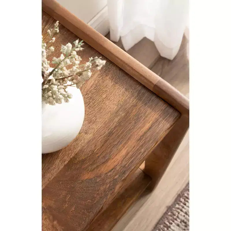 Table d'appoint en bois, 16x14x22, Noyer brun