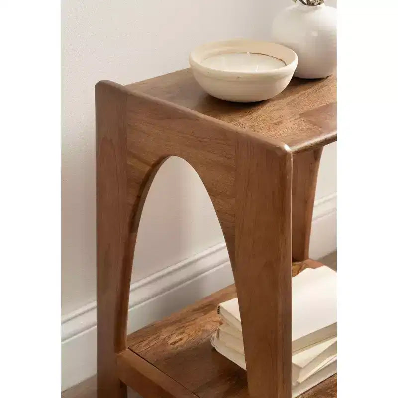 Table d'appoint en bois, 16x14x22, Noyer brun