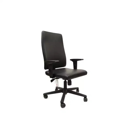 HomeStock 46.6 in.H Adjustable Height Black Faux Leather Seat Material with Swivels Ergonomic Office Chairs