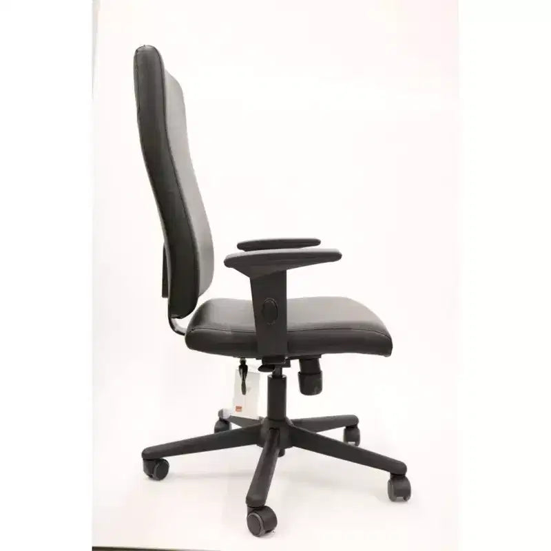 Fauteuil de bureau ergonomique pivotant, hauteur réglable 118,4 cm, siège en similicuir noir