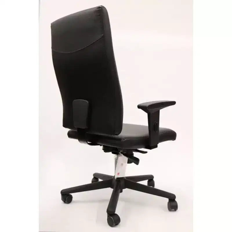 Fauteuil de bureau ergonomique pivotant, hauteur réglable 118,4 cm, siège en similicuir noir