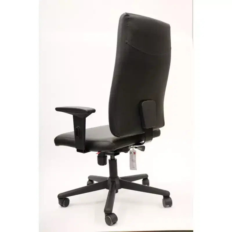 Fauteuil de bureau ergonomique pivotant, hauteur réglable 118,4 cm, siège en similicuir noir
