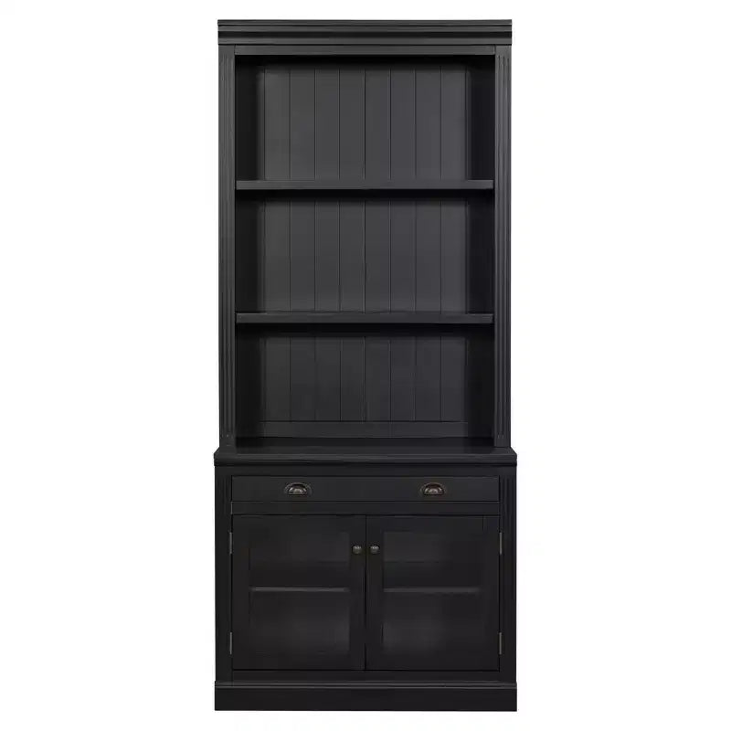 Vitrine moderne avec 2 portes vitrées, étagère réglable et tiroir de rangement