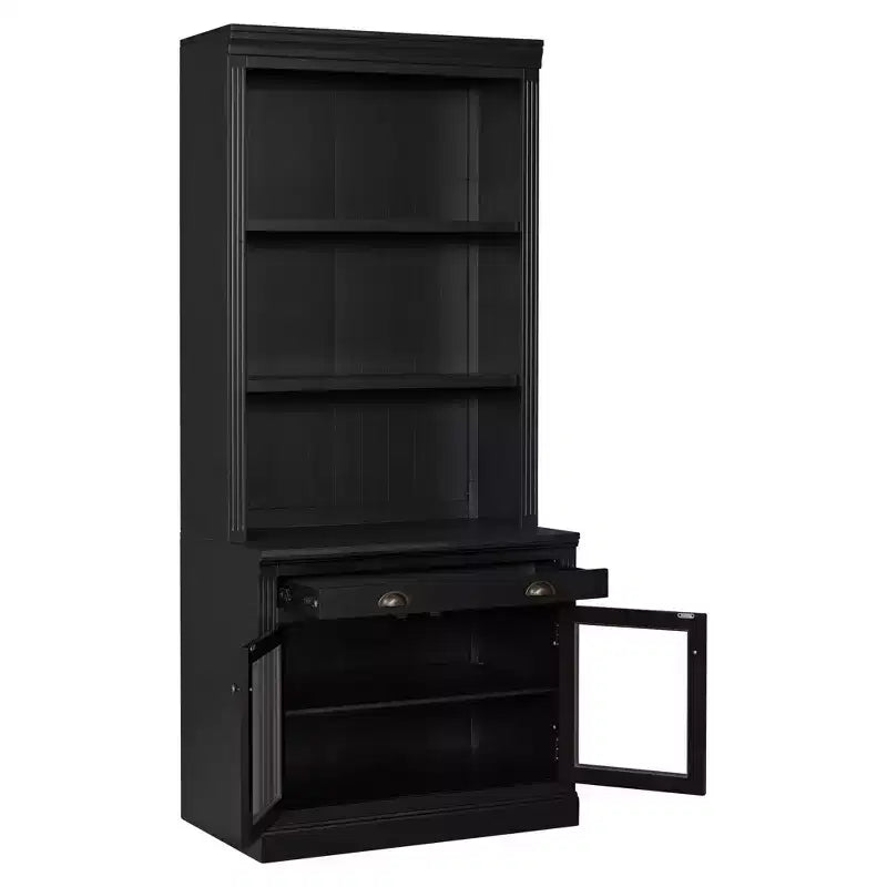 Vitrine moderne avec 2 portes vitrées, étagère réglable et tiroir de rangement