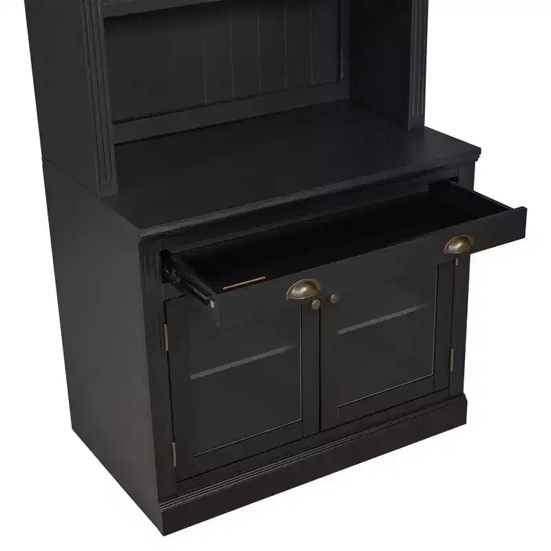 Vitrine moderne avec 2 portes vitrées, étagère réglable et tiroir de rangement