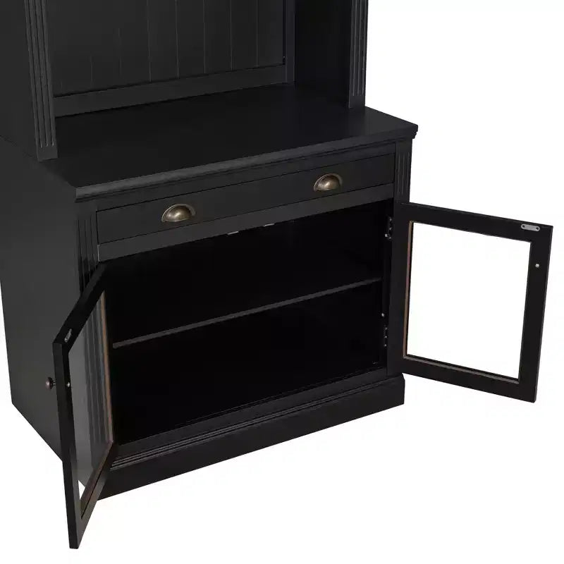 Vitrine moderne avec 2 portes vitrées, étagère réglable et tiroir de rangement