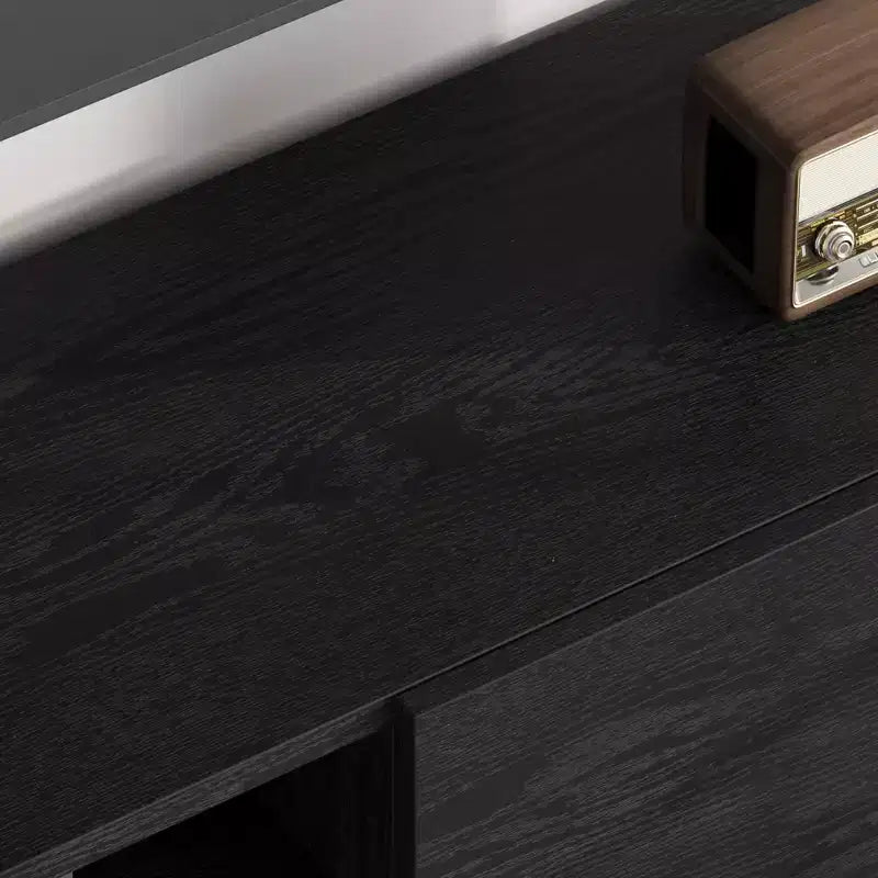 Meuble TV de style industriel avec deux tiroirs, convient pour TV de 80 pouces, meuble média en bois pour salons