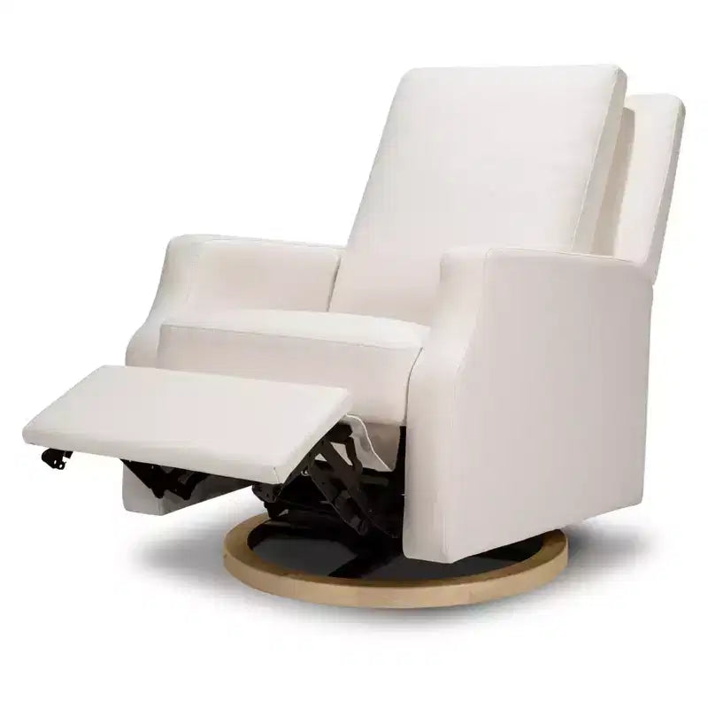Fauteuil inclinable électronique et planeur pivotant - Tissu écologique crème haute performance