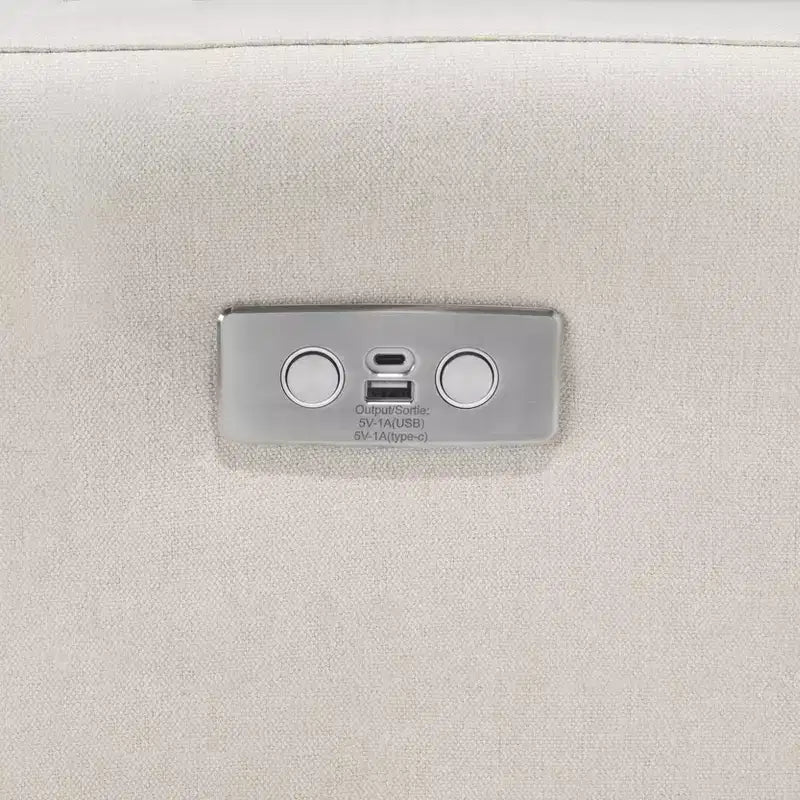Fauteuil inclinable électronique et planeur pivotant - Tissu écologique crème haute performance