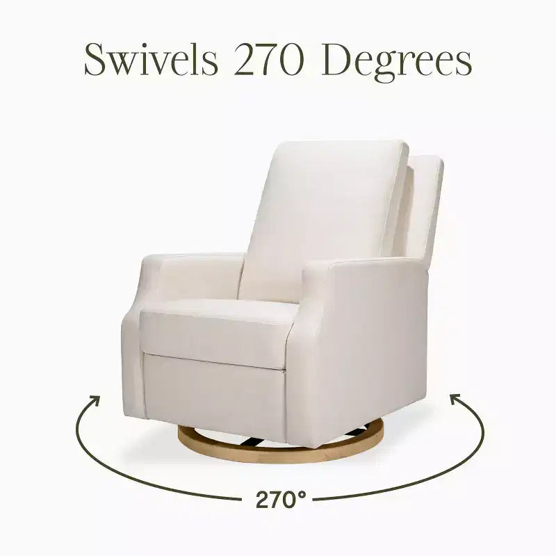 Fauteuil inclinable électronique et planeur pivotant - Tissu écologique crème haute performance