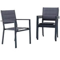 Stackable patio chairs, outdoor aluminum alloy dining chairs with armrests, wide seat, suitable for balconies, gardens, and backyards.