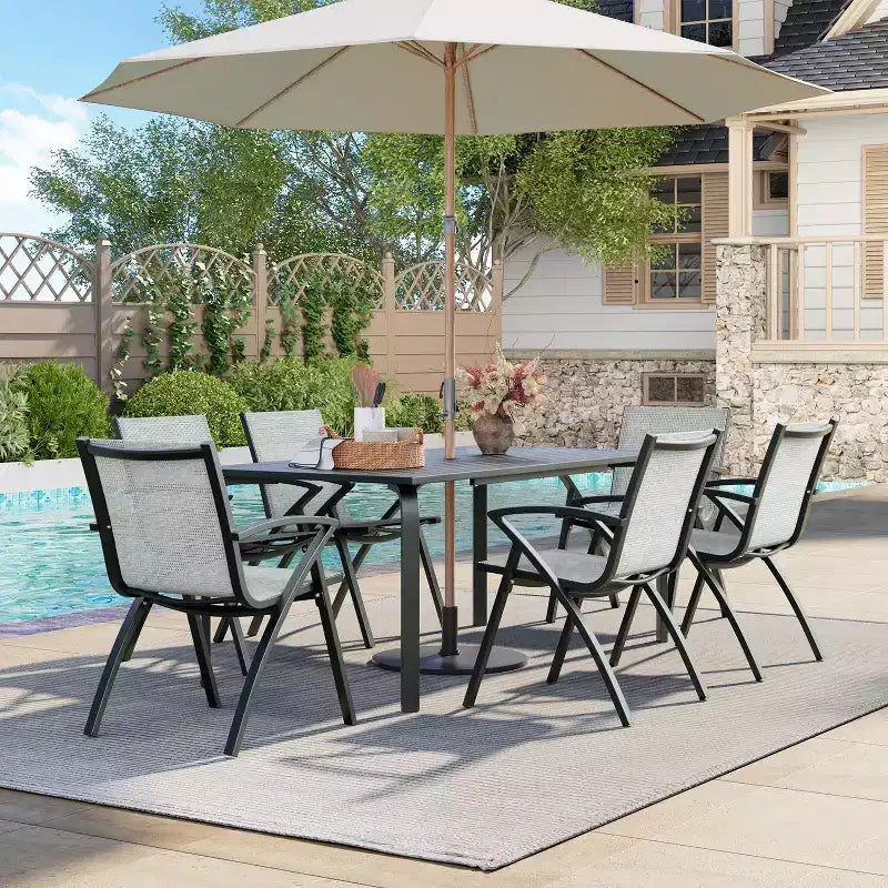 Table de patio,Table à manger moderne d'extérieur pour les restaurants, les arrière-cours, les bords de piscine