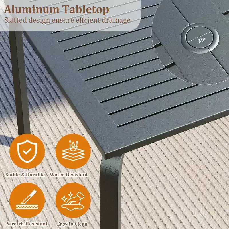 Table de patio,Table à manger moderne d'extérieur pour les restaurants, les arrière-cours, les bords de piscine