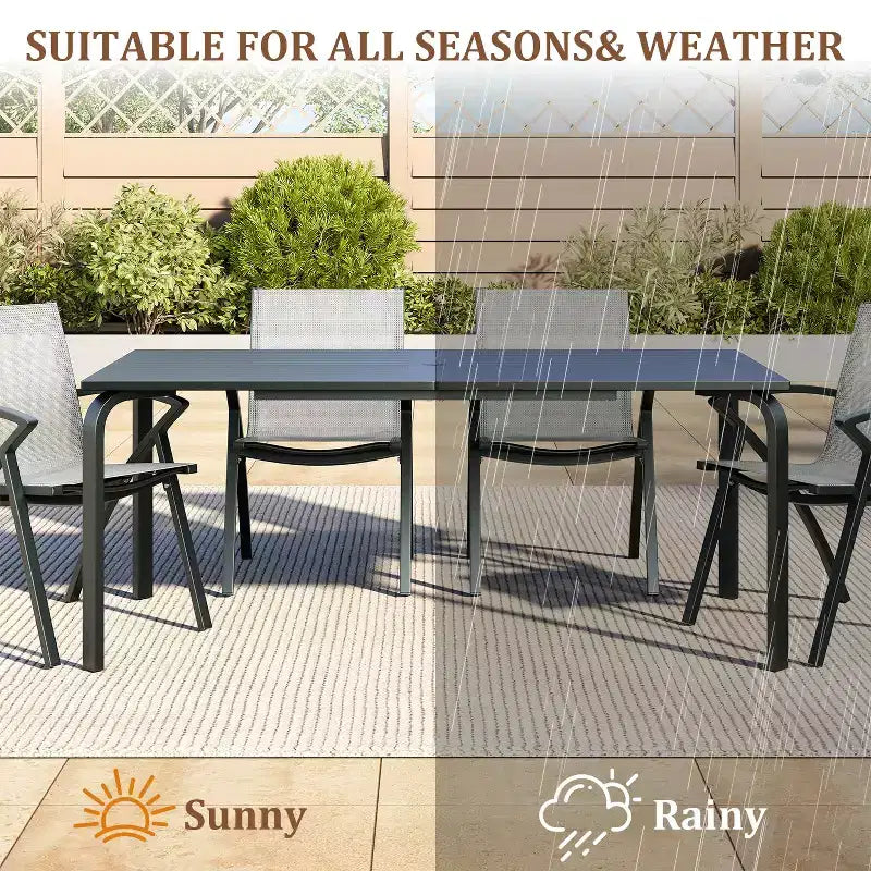 Table de patio,Table à manger moderne d'extérieur pour les restaurants, les arrière-cours, les bords de piscine