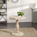 Table d'appoint rustique en bois blanchi à la chaux