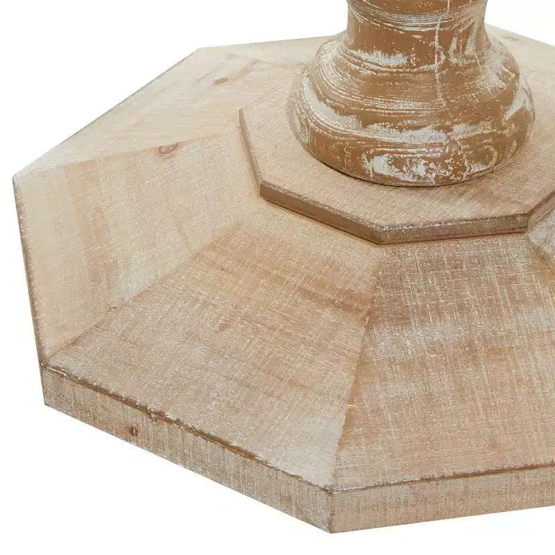 Table d'appoint rustique en bois blanchi à la chaux