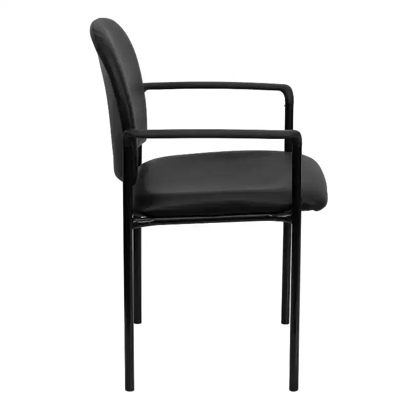 Chaise de réception latérale empilable en acier avec accoudoirs, modèle Confort