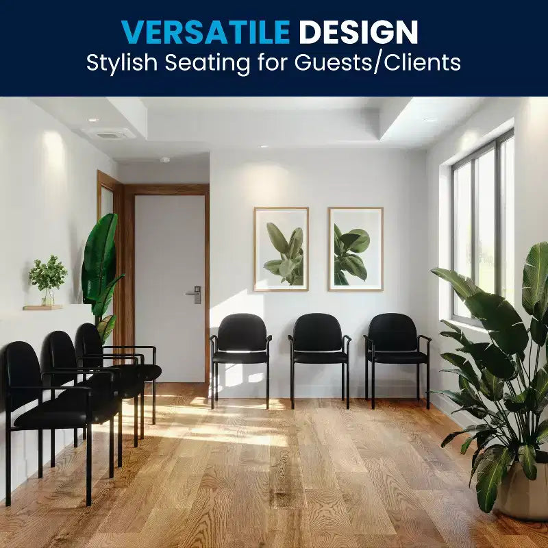 Chaise de réception latérale empilable en acier avec accoudoirs, modèle Confort