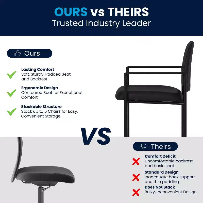 Chaise de réception latérale empilable en acier avec accoudoirs, modèle Confort