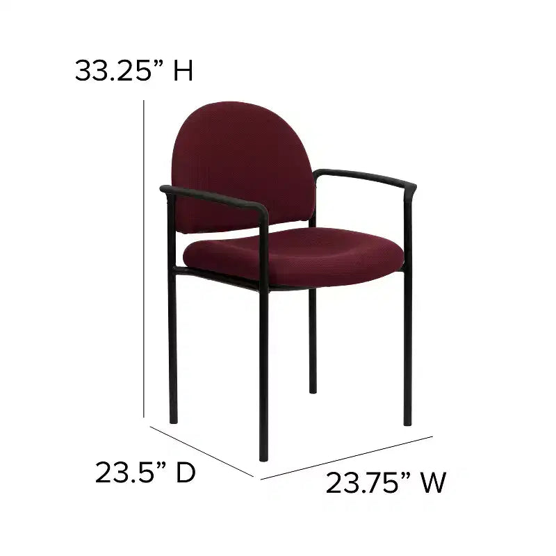 Chaise de réception latérale empilable en acier avec accoudoirs, modèle Confort