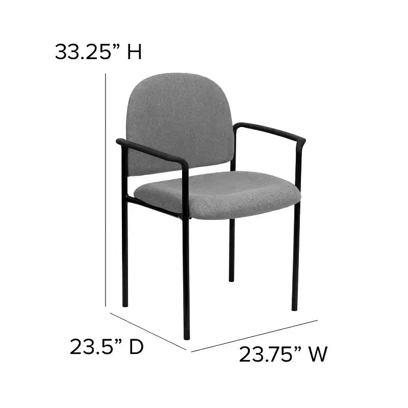 Chaise de réception latérale empilable en acier avec accoudoirs, modèle Confort