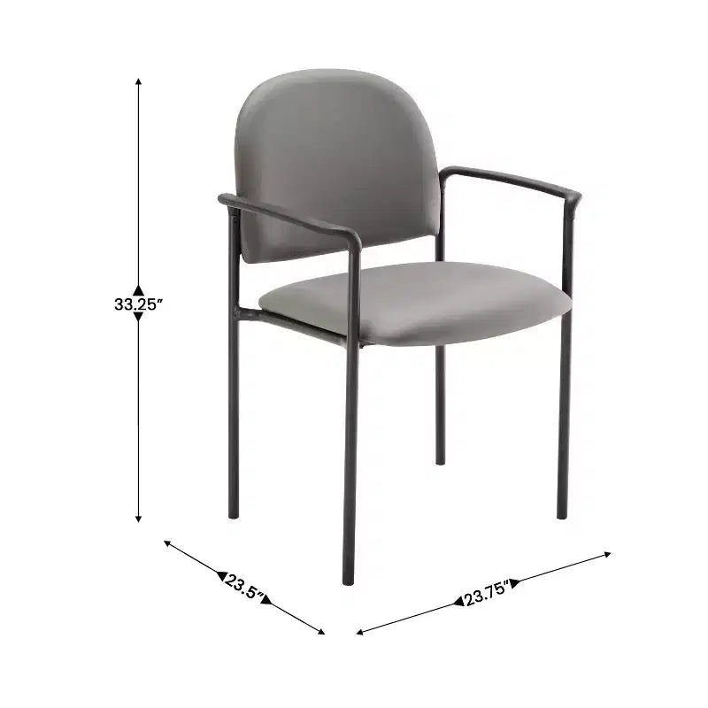 Chaise de réception latérale empilable en acier avec accoudoirs, modèle Confort