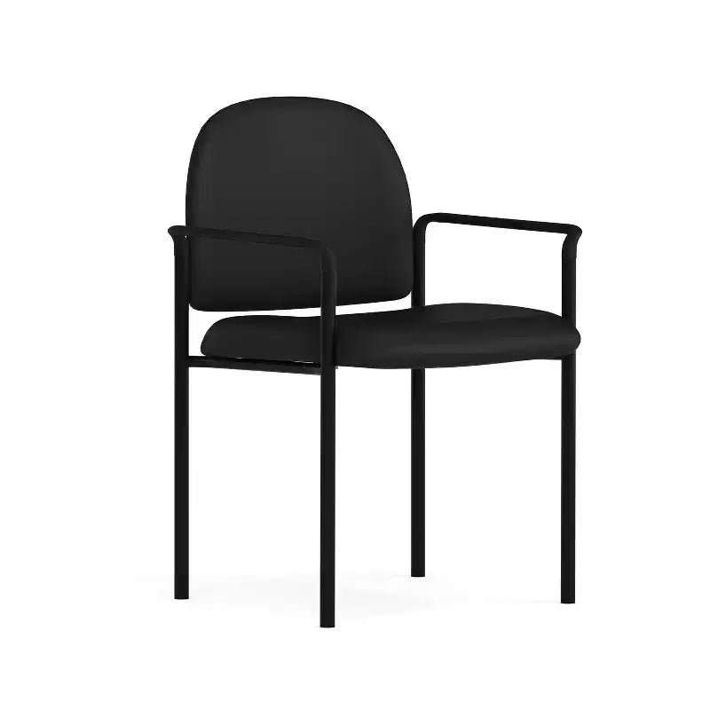 Chaise de réception latérale empilable en acier avec accoudoirs, modèle Confort